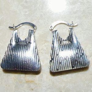 Bright Silver lightweight clasp tote designed earrings